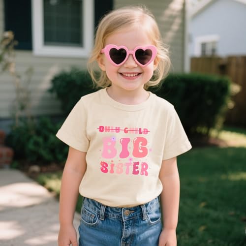 Toddler Girl Big Sister Shirt Pregnancy Announcement T-Shirts Cotton Short Sleeve Tees 2-10 Years4
