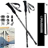 FUJIKAZE カーボン製 トレッキングポール 登山用ストック ポール 伸縮式 軽量 登山 ハイキング トレッキング ウォーキングポール 155g 超軽量 3Kカーボンファイバー 高強度 ファストロック レバーロック スピード収納 2本入りセット BANF-ultralight (BANF-ultralight (標準仕様3K))