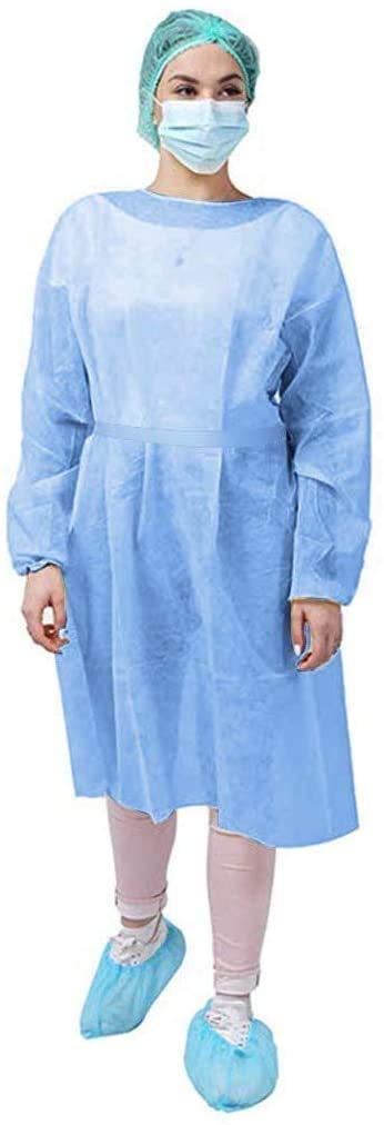 30 indumenti protettivi usa e getta, con polsini elastici, polsini lavorati a maglia, senza lattice, non tessuti, resistenti ai fluidi, odontoiatrici, ospedali, industrie, taglia universale (30 pezzi)