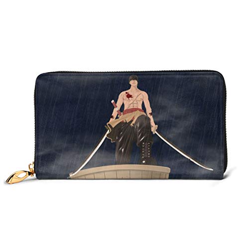 Preisvergleich Produktbild Einteilige Geldbörse aus echtem Leder mit Reißverschluss, lange Clutch, Münzfach, Kartenpaket für Damen und Herren