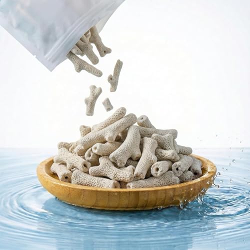 BESEGEM 500g/1.1lb Crushed Coral for Freshwater Aquarium, Natural Filter Media & Substrate, Reusable, pH Adjust & Water Stabilizer, Natural Coral Stones for Fish Tank Filtration