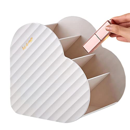 JINGLING Sminkborsthållare – sminkförvaringslåda kärleksform sminkborsthållare med stor kapacitet för tvättställ, badrum