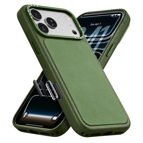 Coque en cuir véritable pour iPhone 17 Pro de luxe ajustée et antichoc