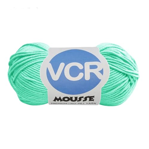 Image of VCR 4 Ply Mint Green Yarn, 100 Grams Hank, 190 Meters Length, Acrylic Ball for Crochet and Knitting, Soft Crosia Threads, Pack of 1 Yarn, Suitable for DIY Crafts