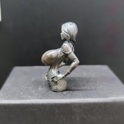 Busto femenino de latón negro, 1.65 pulg, estatua decorativa miniatura 3
