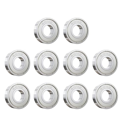 Skweawert 10Pcs 604ZZ Deep Groove Ball Bearings ID 4mm x OD 12mm x Width 4mm 604-2Z Double High Carbon Steel Seal Shielded Deep Groove Ball Bearings Miniature Bearing Industrial Bearing