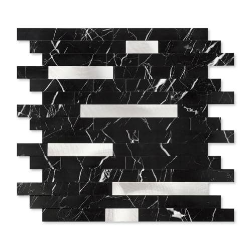 Yipscazo 20 Sheets Peel and Stick Stone Metal Tile Backsplash,