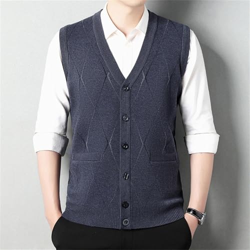 Chaleco de punto sin mangas casual para hombre con tejido térmico ligero de invierno 2