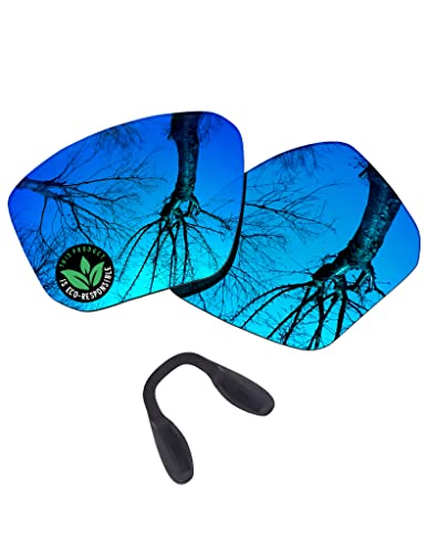 Image of Raydi Polycarbonate Replacement Lenses & Nosepads for Oakley Targetline OO9397 Sunglasses - Ice Blue Mirror - Polarized