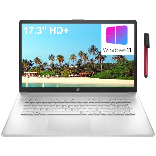 Image of HP 17 17.3 inch HD+ Laptop Computer, Intel Quad-Core i3-1125G4 up to 3.7GHz (Beat i5-10210U), 32GB DDR4 RAM, 1TB PCIe SSD, 802.11AC WiFi, Bluetooth, Natural Silver, Windows 11 S, BROAG 64GB Flash Drive
