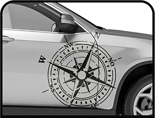 Autocollant rose des vents blanc mat pour decoration de camping-car