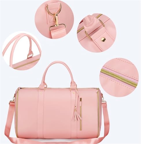 Trendfetchus Foldable Travel Bag 2.0, Large Capacity Foldable Garment with Shoe Pouch & Detachable Shoulder Strap (Beige)4