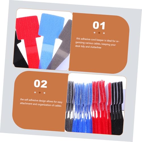 DOITOOL 50 piezas Clips Adhesivos para Cables, Organizadores y Correas Reutilizables para Escritorio miniatura 3