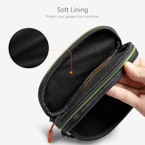 Image of Double Eyeglasses Case Soft Portable Zipper Sunglasses Pouch with Keychain Clip for Men Women