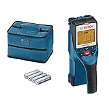 MATERIALERKENNUNG: Das Messgerät zeigt das detektierte Material an, einschließlich einer Warnung vor stromführenden Leitungen