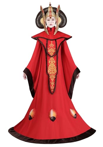 Womens Deluxe Star Wars Queen Amidala Costume with Dress Chest Piece and Headpiece for Halloween or Cosplay Fun Medium