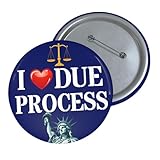 I Love Due Process Pin Button – Civil Liberties Justice Badge – Pro-Constitution Law Rights Gift – Patriotic Liberty Pin – 1.25', 2.25', 3' Sizes (Style 1)