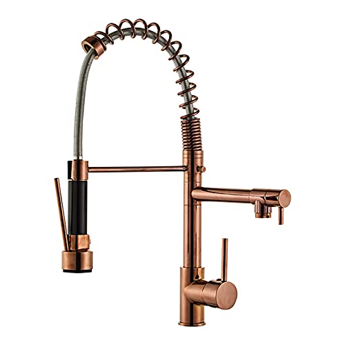Robinet de lavabo or rose à ressort pour une salle de bains moderne