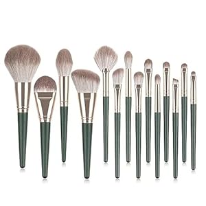 MADALIAN 14pcs Green Cloud Makeup Brush Set Blush Brush Eyeshadow Brush Portable Beauty Tools