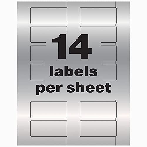 Image of Avery Metallic Asset Tag Labels, 1-1 /4 x 2-3 /4 inch, Laser Printable Tags, 112 Waterproof Labels (61528)