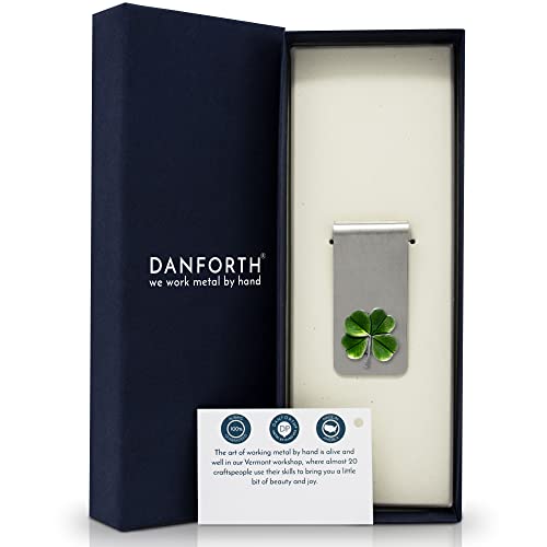DANFORTH Four Leaf Clover Money Clip For Men, Handcrafted Pewter Metal Irish Shamrock Money Clip, 2”, Made In USA2