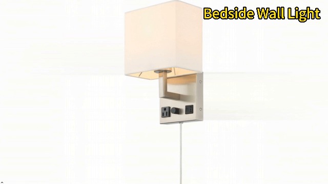 Image of HomeFocus Bedside Wall Light,Wall Lamp,Wall Sconces for Bedside,Nickel. | Dimmable Wall Light with Dual USB Charging Ports,Reading Wall Lamp for Bedside.