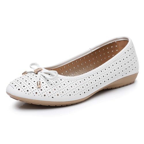 GAWBAW Women's Ballet Flats Shoes Comfortable Slip On Casual Dress Flats Low Wedge Ballerina Walking Flats for Women