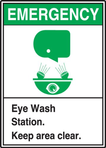 Station rince-œil : panneau adhésif de sécurité 25x18cm pour le marquage des zones d'urgence