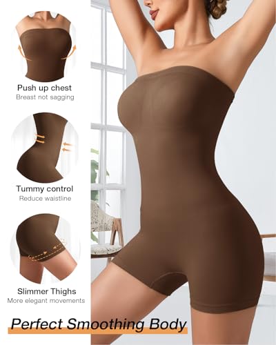 Image of Strapless Shapewear for Women Seamless Shapewear Tummy Control Strapless Bodysuit