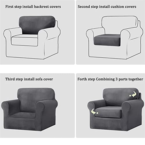 MINGPINHUIUS Armchair Covers 1 Seater 3 Piece Set - Image 4