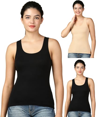 Image of Lux Cozi Women Cotton Racerback Tank Top | Pack of 3