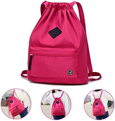 Waterproof Drawstring Bag, Gym Bag Sackpack Sports Backpack for Men Women Girls