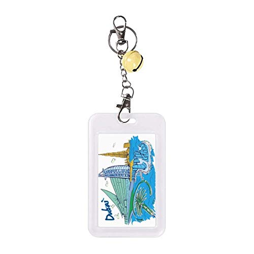 Dubaï Aquarelle badge carte de crédit pochette jaune cloche rigide