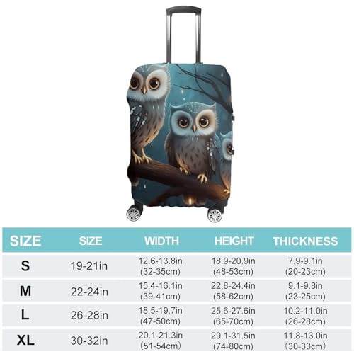 Carry on Luggage Cover Owl on Tree Suitcase Covers for Luggages Tsa Approved Travel Luggage Sleeve Protector Elastic Suitcase Protector Anti-Scratch Washable Fits 19-30 Inch Case -S2