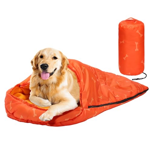 Lifeunion Dog Sleeping Bag with Storage Bag Waterproof Warm Packable Dog Bed for Travel Camping...
