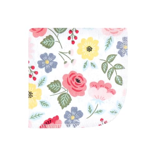 Image of Hudson Baby Unisex Baby Flannel Cotton Poly Washcloths, Modern Botanical 12 Pack, One Size