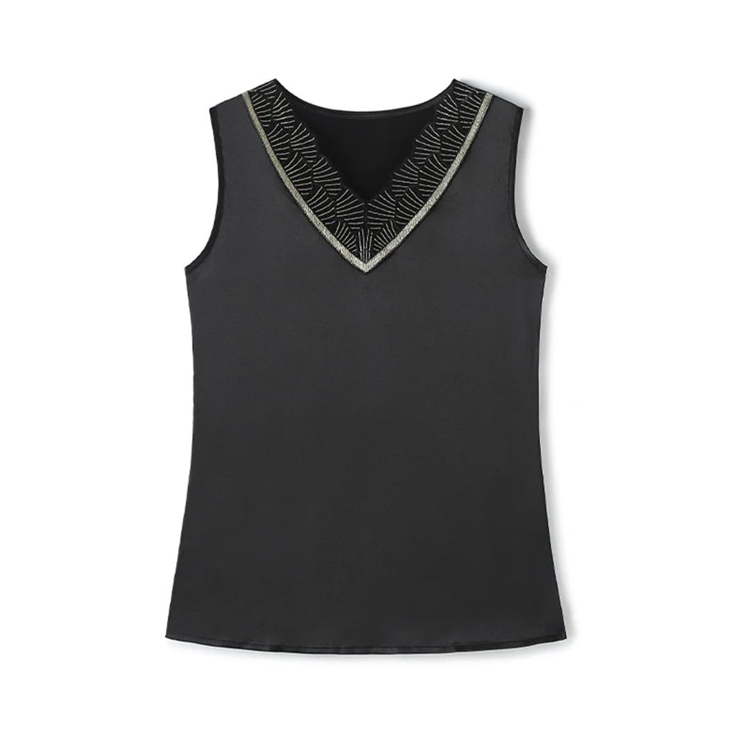 Camicie da ufficio allentate con scollo a V da donna estive casual senza maniche cime
