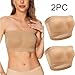 2 Packs Bandeau Bra Strapless Bra for Ladies, 2024 Seamless Non Padded Bras Sexy Crop Tube Top Bra Sports Underwear Beige