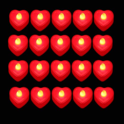 Velas LED de corazón rojo para cenas románticas y decoración de San Valentín