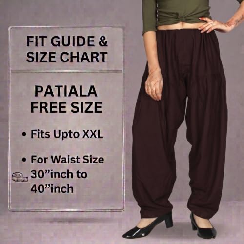 Image of FASHION GALLERY Women's Rayon Relaxed Fit Patiala Salwar with Full Length Drawstring Closure Type and Flexible Waist | Patiala Pant for Woman Free Size Fit Upto XXL