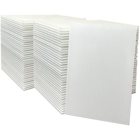 50 Pack Corrugated Coroplast Sheets, Flat Board Inserts for Crafts, Packing, DIY Art Projects, Classroom Supplies (4 mm Thick) - 11 x 14 Cover