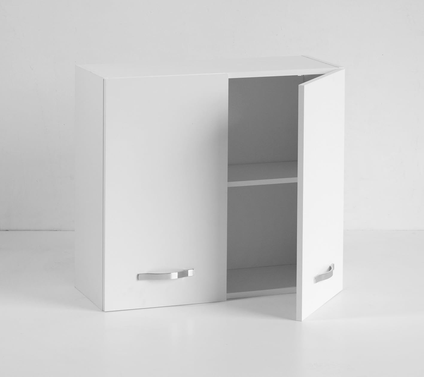 Linea Azzurra Cucina Completa Componibile in Legno Made in Italy con 1x Sottolavello, 1x Lavello con Vasca a Destra, 1x Miscelatore, 1x Cassettiera, 1x Base, 1x Colapiatto e 1x Pensile (Bianco)