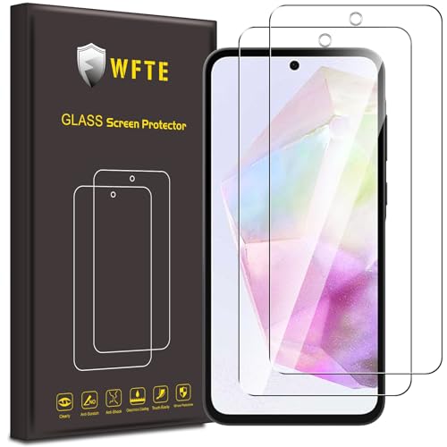 WFTE [2-Pack Screen Protector for Samsung Galaxy A35 5G/A55 5G Anti-Scratch High Transparency Anti-fingerprint Bubble-Free Dust-Free Premium Tempered Glass Screen Protector For Samsung A35 5G