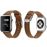 Apple Watch Band Series 2 Series 1, J&D [Classic Series] Genuine Leather Strap Wrist Band Replacement w/ Metal Clasp Adapter for Apple Watch 42mm Series 2 Series 1