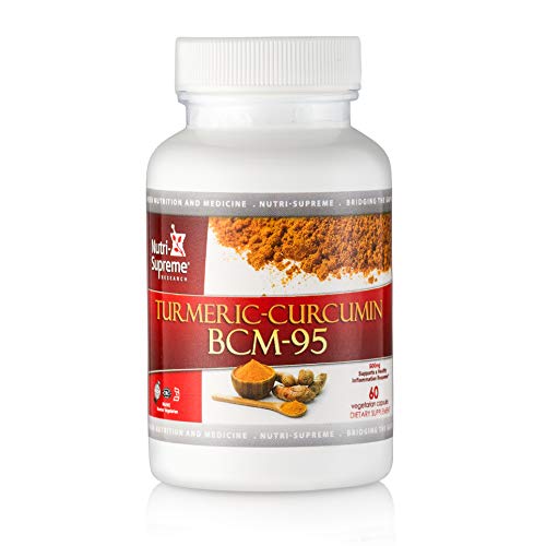 BCM-95 Turmeric Curcumin 60 Vegetable Capsules, Enhanced Absorption, Certified Kosher Supplement