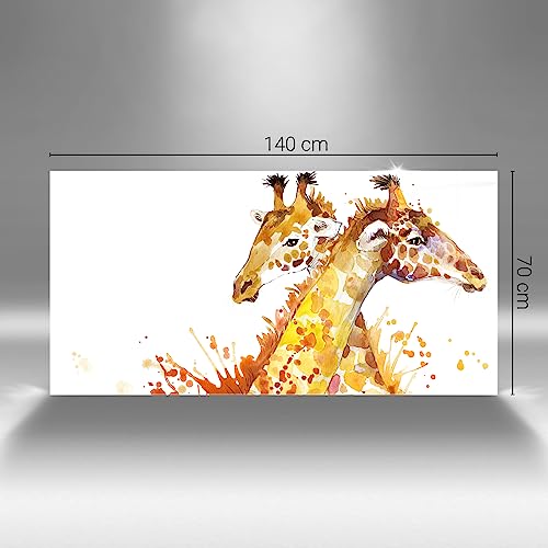 Verre d'art girafe aquarelle 140x70cm pour mur vide et sombre - 4