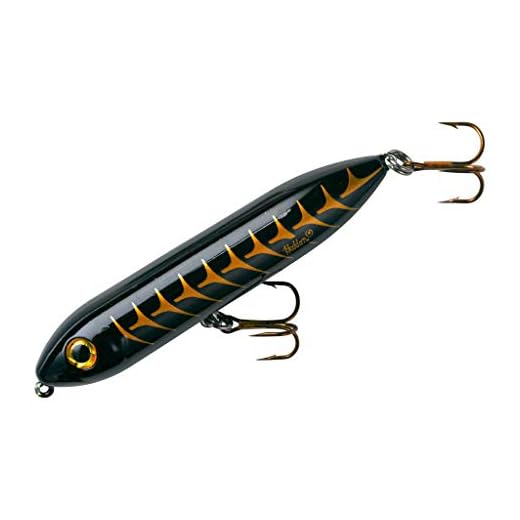 Heddon Super Spook Topwater Fishing Lure for Saltwater and Freshwater, Black Shore Shad , (1/2 oz)