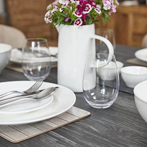 KitchenCraft Everyday Home Placemats, Non-Slip Heat Resistant Cork Placemats with Wooden Design, 29 x 21.5cm, Set of 4, Yellow