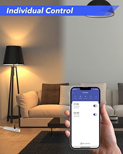 HBN Smart Wi-Fi Power Strip with 3 AC Outlets 4 USB Ports with 1.6 Meter Power Cord, APP Remote Control, Works with Alexa and Google Home (13A 3120W)