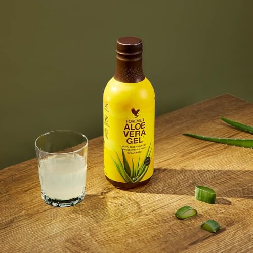 Forever Aloe Vera Gel (1 Liter Saft zum trinken), 100% pures zertifiziertes Aloe Vera Gel, zuckerfrei, ohne Zusatz von Konservierungsstoffen, VitaminC